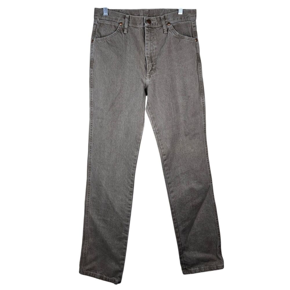 Vtg Wrangler 100936 TRD 31 X 34 Jeans Khaki Brown Straight Leg Western Cowboy